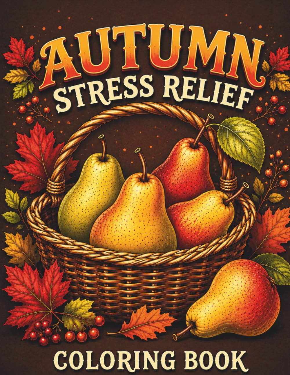 ler totalmente AUTUMN STRESS RELIEF: Large Print Coloring Book for Adults & Seniors | 50 Original Single-Sided Illustrations | 8.5 x 11 inch | Bold Outlines for Easy Coloring