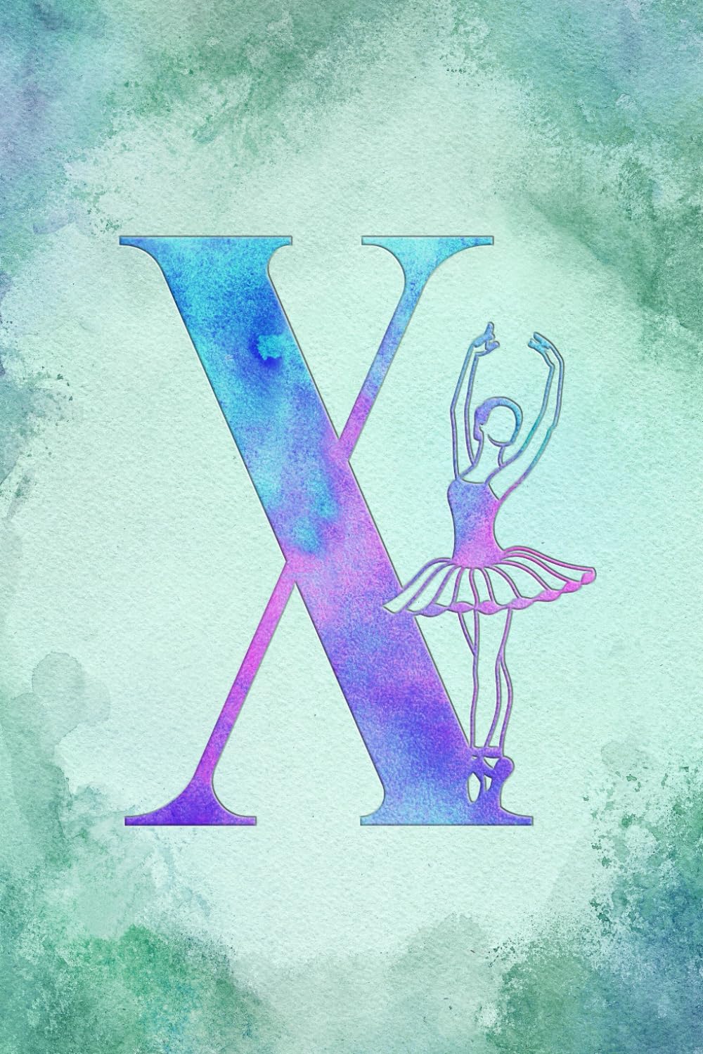 ler totalmente X: Letter "X" Initial Ballet Dance Monogram Notebook - Ballerina on Pink, Blue & Green Watercolor - College-Ruled Personal Journal, Writing Pad or Diary for Dancers, Girls & Women - 110 Pages, 6x9