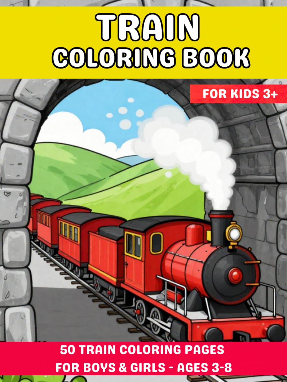 ler totalmente Train Coloring Book: For Kids 3+ • 50 Train Coloring Pages for Boys & Girls Ages 3–8