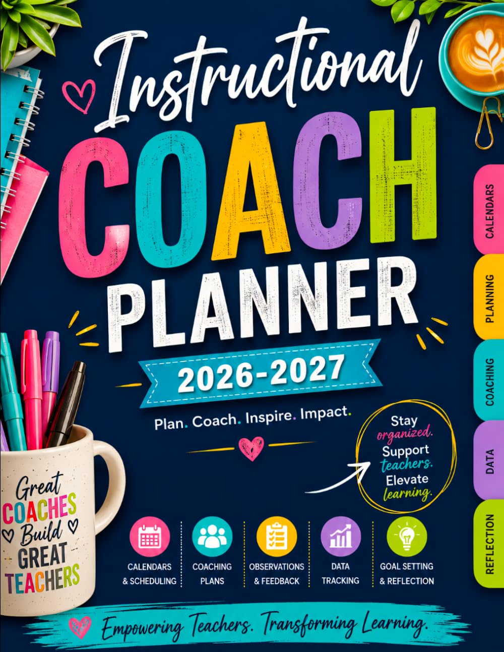 ler totalmente Instructional Coach Planner: 2026-2027 Academic Year Organizer for Coaching Cycles, Classroom Observations, Teacher Feedback, PLC Planning, and... Coach Planning & Professional Growth Series)