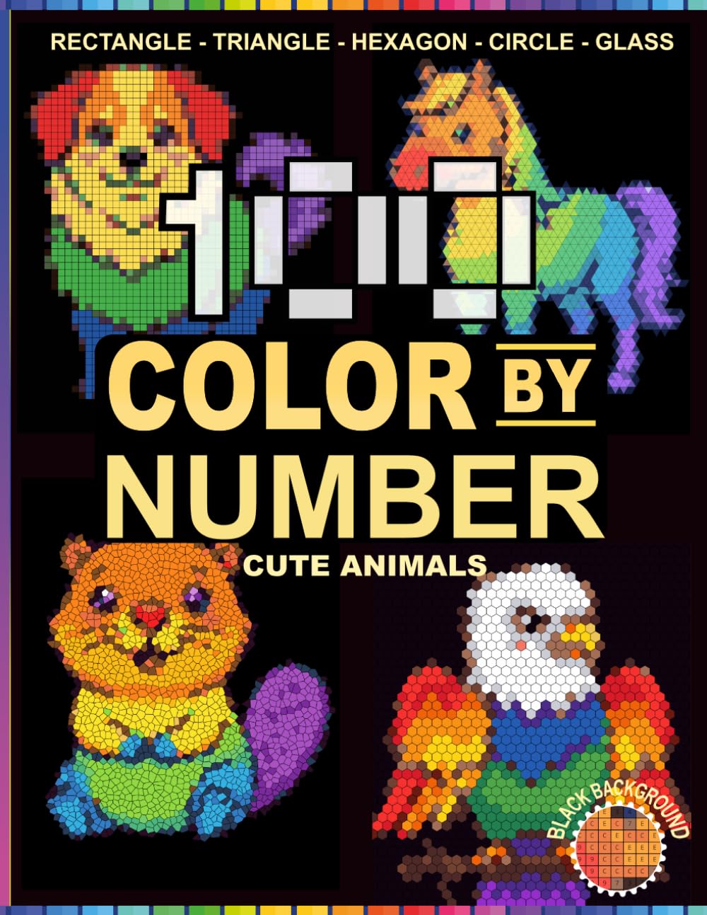 Mystery Mosaics Color by Number Cute Animals: Unique Shapes | Rectangle, Triangle, Hexagon, Circle, Glass with A Master Color Palette baixar o livro de graça