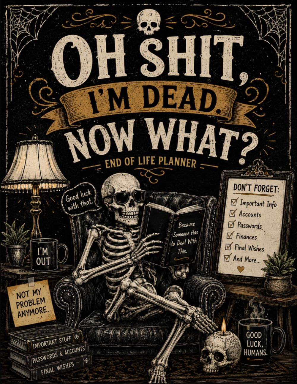 capítulo por capítulo baixar Oh Shit I'm Dead Now What?: The End-of-Life Planner Record Book provides a complete record of your essential information.