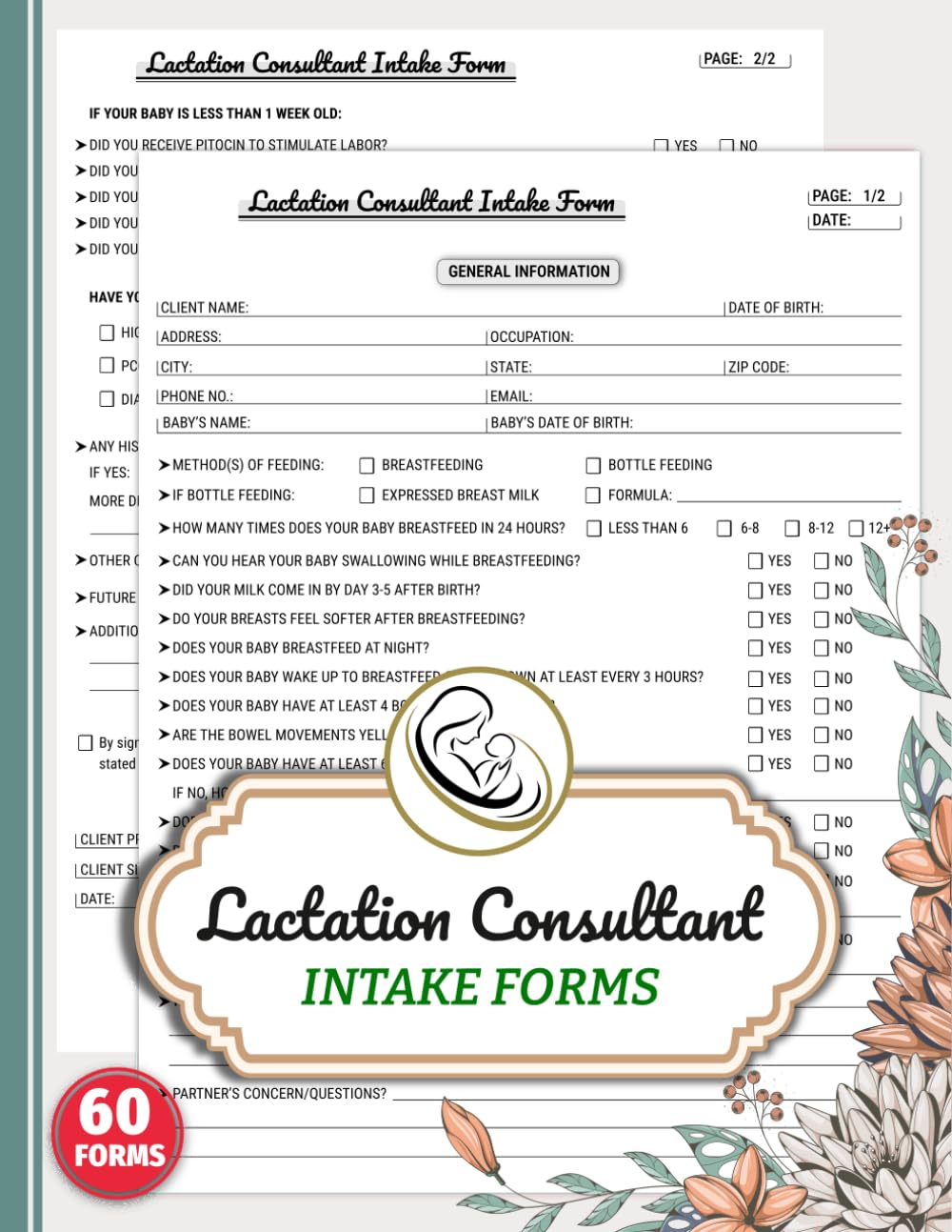 Lactation Consultant Intake Forms: Client Consultation & Consent Logbook for Breastfeeding Counselors, Midwives & Support Specialists | Track Goals & Follow-Up Notes | 60 Forms, 120 Two-Sided Pages baixar livro de graça