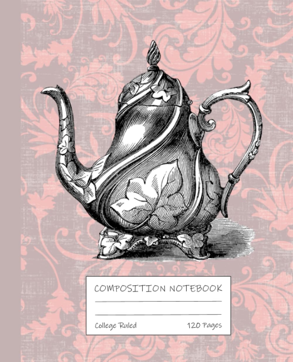 Vintage Composition Notebook, College Ruled, pretty teapot pink, 7.5 x 9.25 inches: Elegant Notebook for Woman, Teens and Adults, 120 pages, great gift baixar o livro de graça