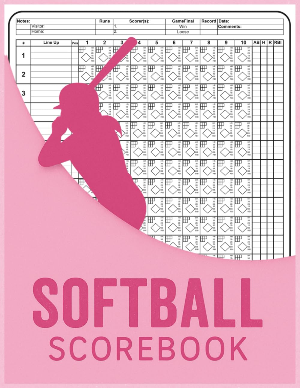 softball scorebook pink: Scorekeeping Logbook for Fastpitch & Slowpitch Games – 110 Pages, 8.5x11” Softball Stats Record Notebook baixar livro de graça