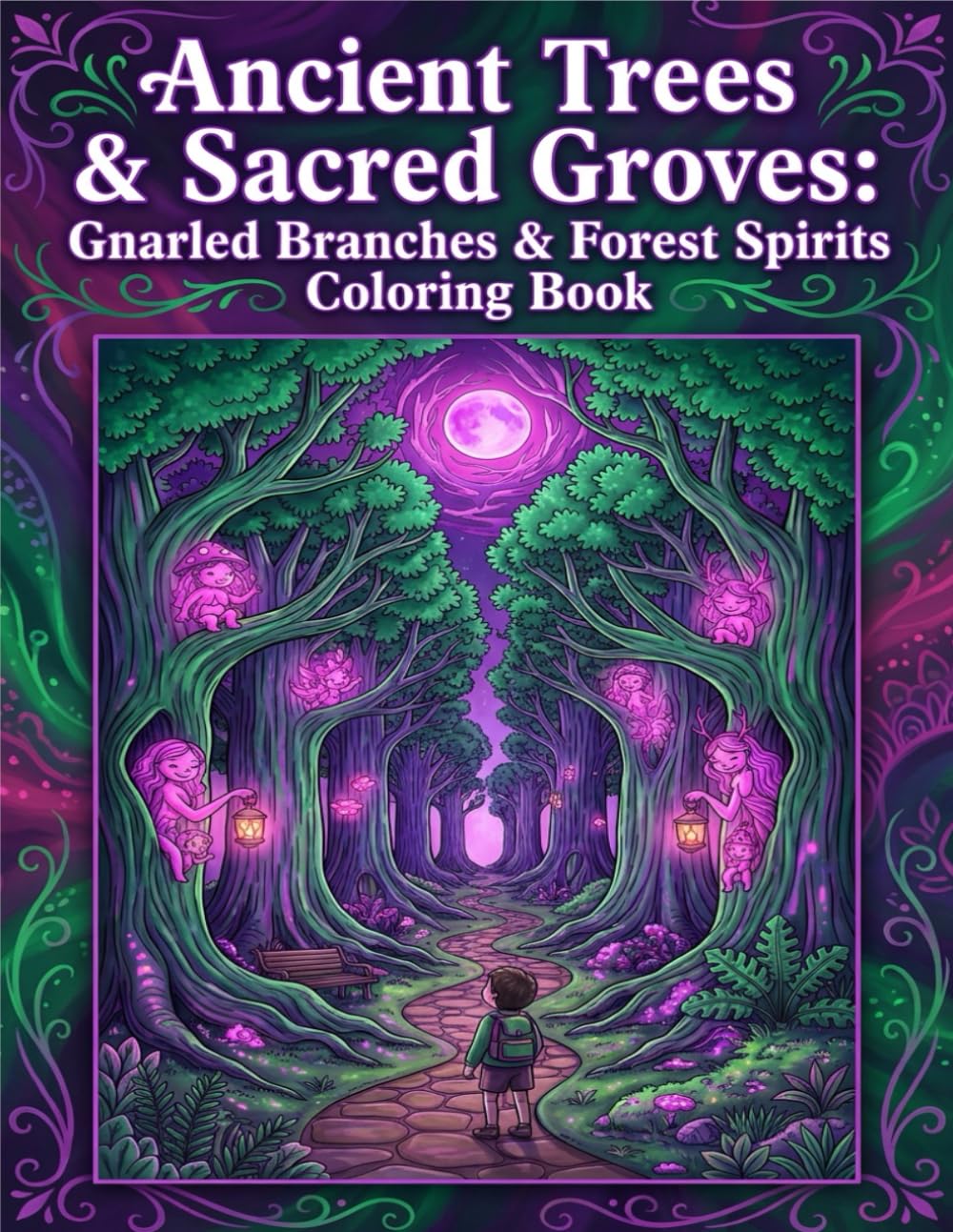 Ancient Trees & Sacred Groves: Gnarled Branches & Forest Spirits Coloring Book baixar livro de graça