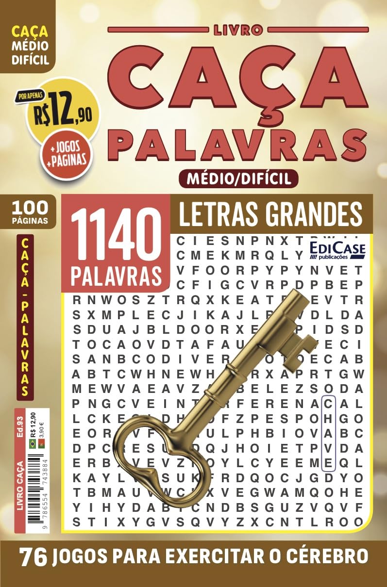Livro Caça-Palavras 93 + Lápis de Brinde: Nível Médio/ Difícil - 76 Jogos para exercitar o cérebro baixar o livro de graça