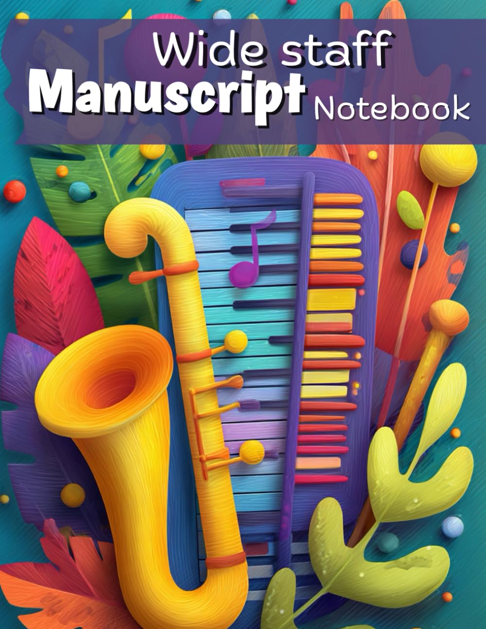 Wide Staff Manuscript Notebook: Composition Notebook For Music with Six Large Staves per Page baixar o livro de graça