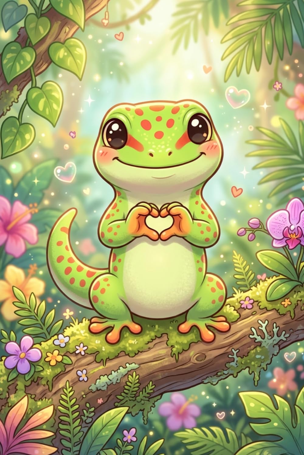 Cute Day Gecko Journal – Kawaii with Heart Hands Design: Adorable Lizard Gift for Kids, Teens & Adults (6×9) - with Lined Pages baixar o livro de graça