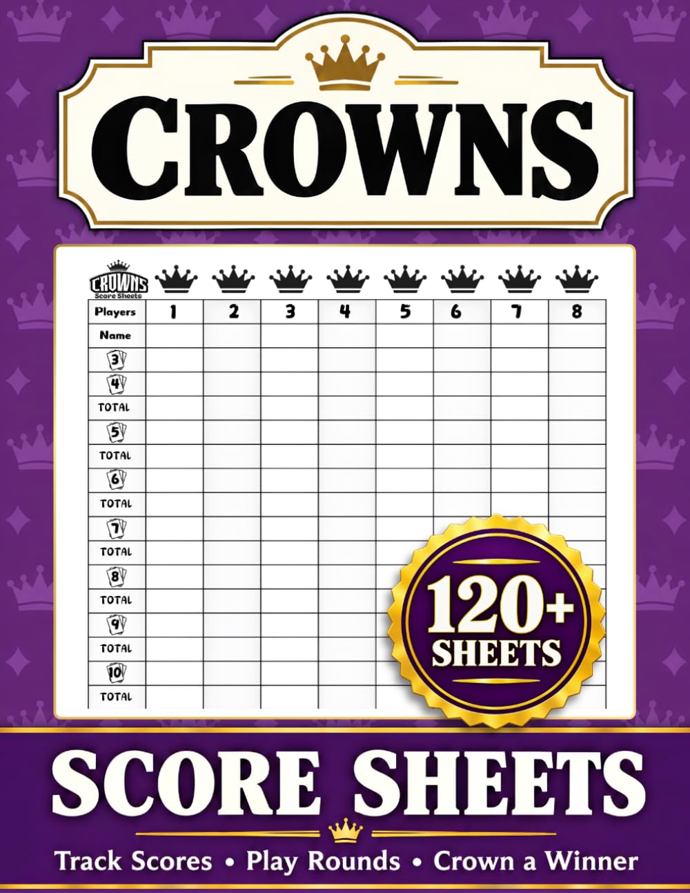 ler totalmente CROWNS SCORE SHEETS: Large Print Card Game Score Pads for Family Game Night, Parties and Gatherings