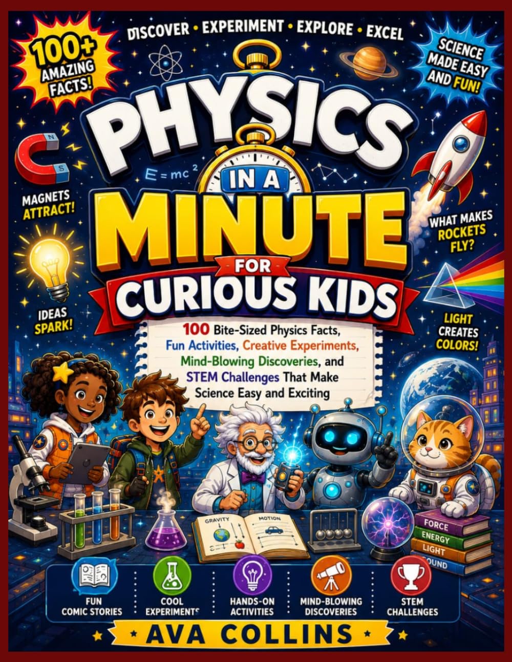 ler totalmente Physics In a Minute for Curious Kids: 100 Bite-Sized Physics Facts, Fun Activities, Creative Experiments, Mind-Blowing Discoveries, and STEM Challenges That Make Science Easy and Exciting