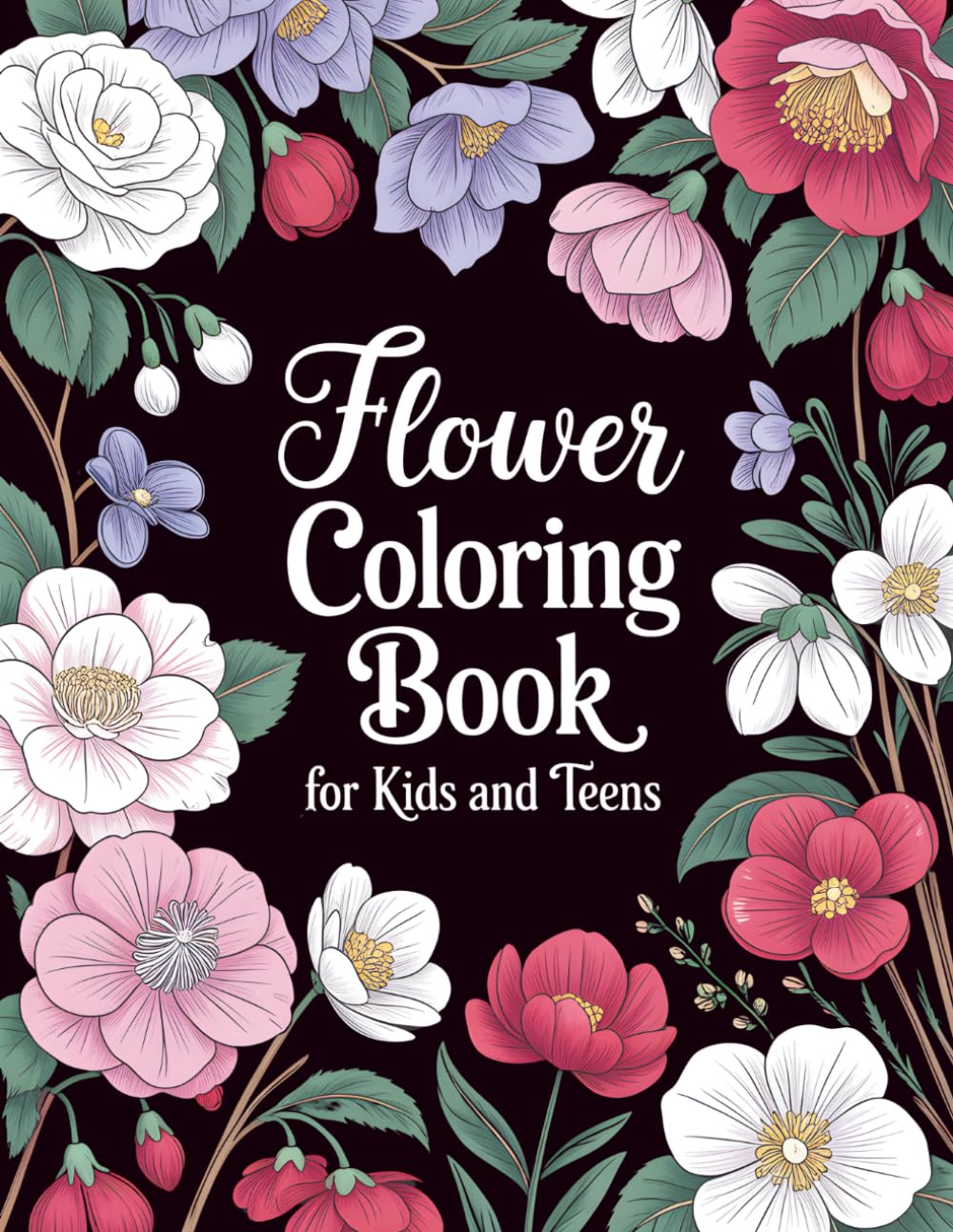 Flower Coloring Book for Kids and Teens: 40 Unique Floral Designs | Easy & Relaxing Single-Sided Coloring Pages for Ages 4–12 baixar o livro de graça
