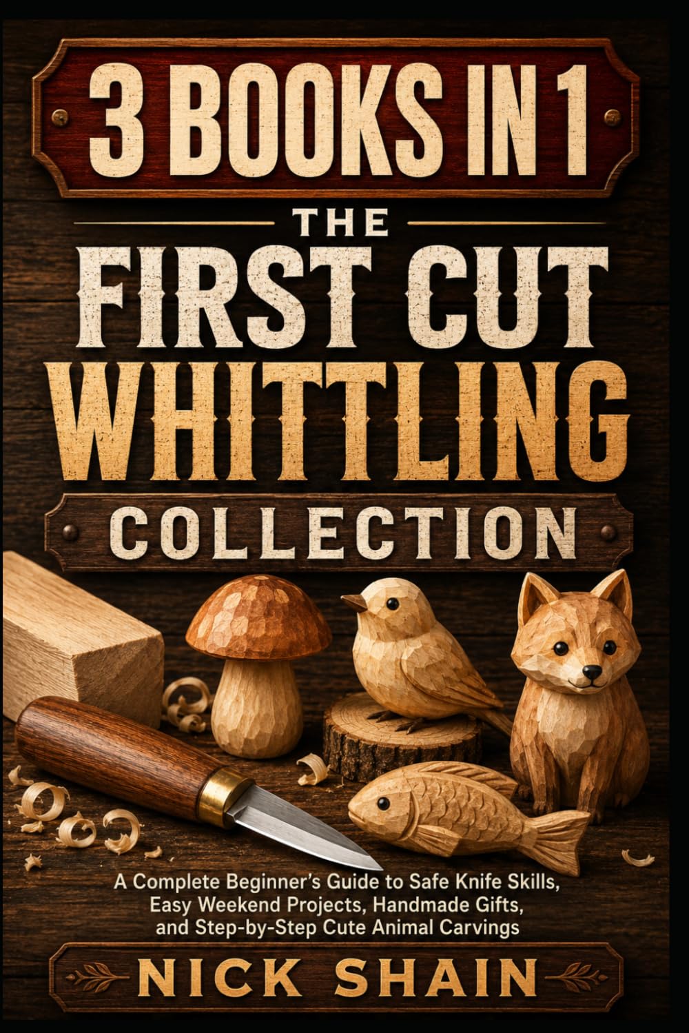 The First Cut Whittling Collection: 3 Books in 1: A Complete Beginner’s Guide to Safe Knife Skills, Easy Weekend Projects, Handmade Gifts, and Step-by-Step Cute Animal Carvings baixar livro de graça