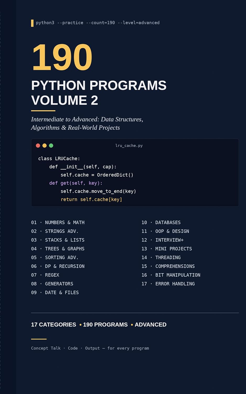 ler totalmente 190 Python Programs — Volume 2: Intermediate to Advanced: Data Structures, Algorithms & Real-World Projects (Python Programs Series) (English Edition)