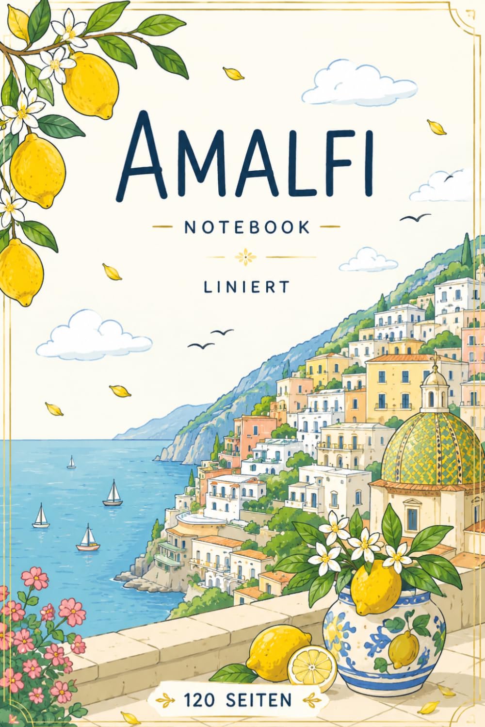 Amalfi Notizbuch: Liniert, 120 Seiten: Elegantes Notizheft mit Amalfiküste Motiv für Schule, Studium, Büro und Reisen (German Edition) baixar o livro de graça