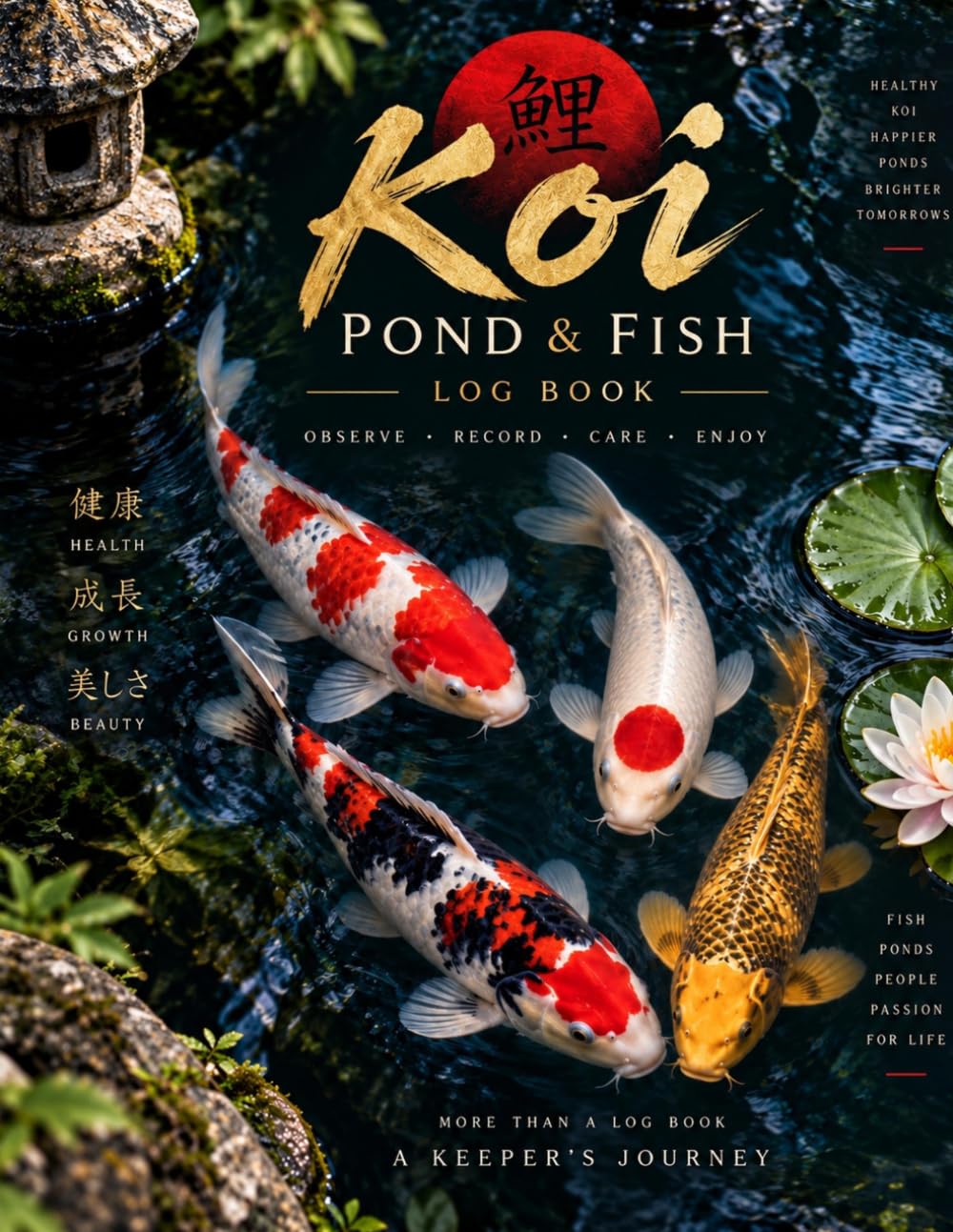ler totalmente Koi Pond & Fish Log Book: A Koi Keeper’s Journal for Pond Care, Water Parameters, Feeding, Health & Maintenance
