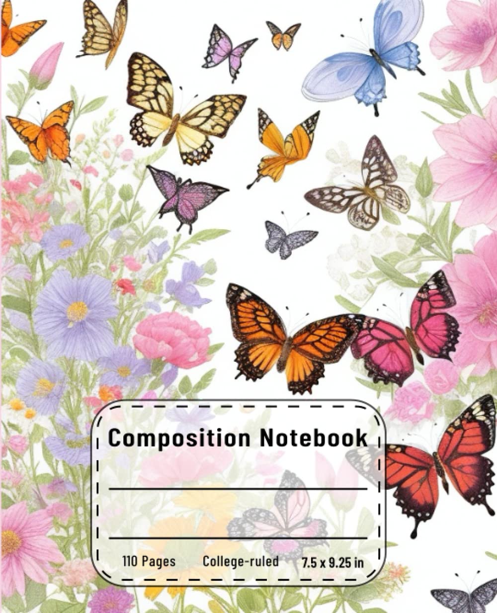 capítulo por capítulo baixar Composition note books college ruled: Vintage Butterflies and Flowers Illustration