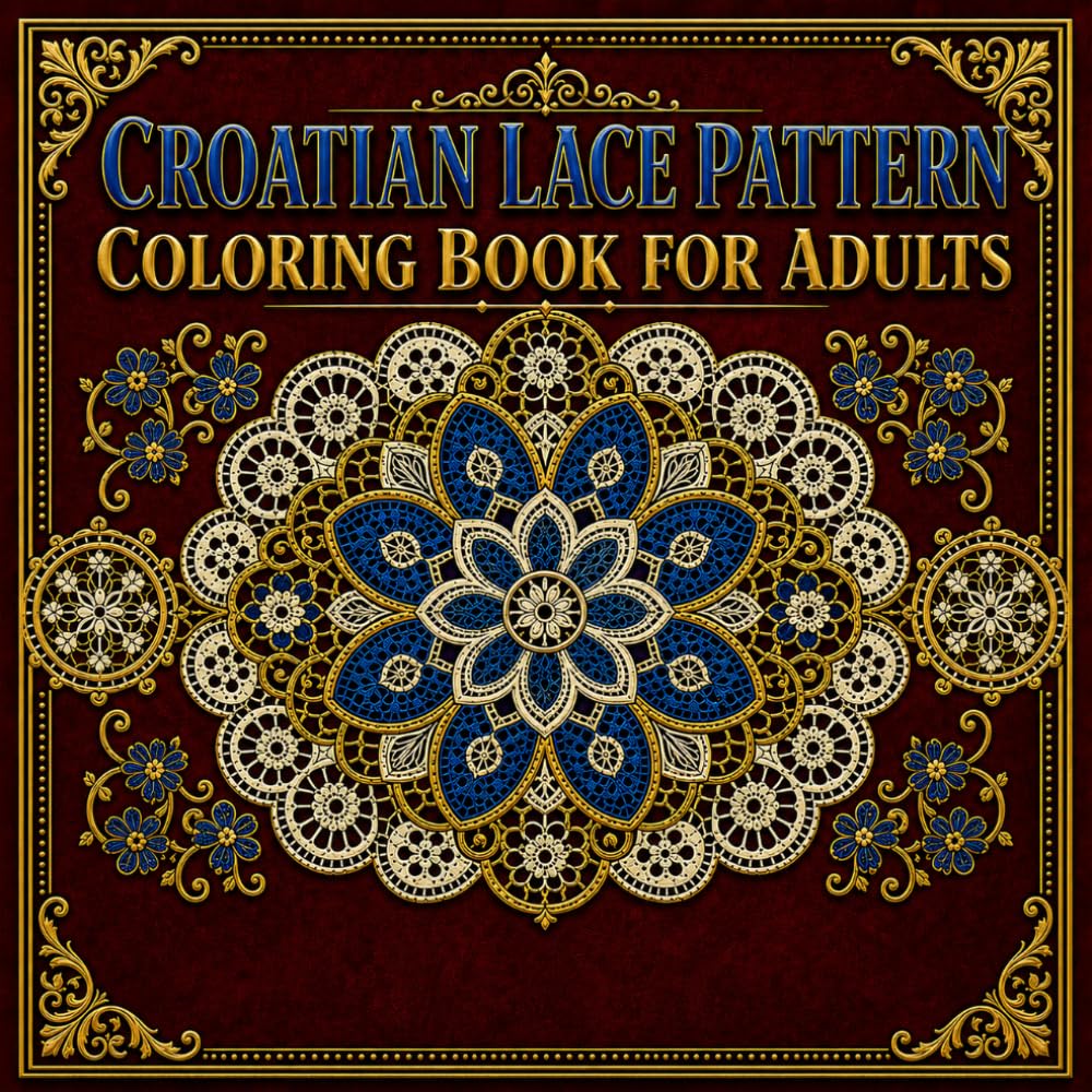 Croatian Lace Pattern Coloring Book for Adults: 40 UNESCO-Listed Lacework Floral and Geometric Designs Celebrating Croatia’s Ancient Lacemaking Tradition baixar livro de graça