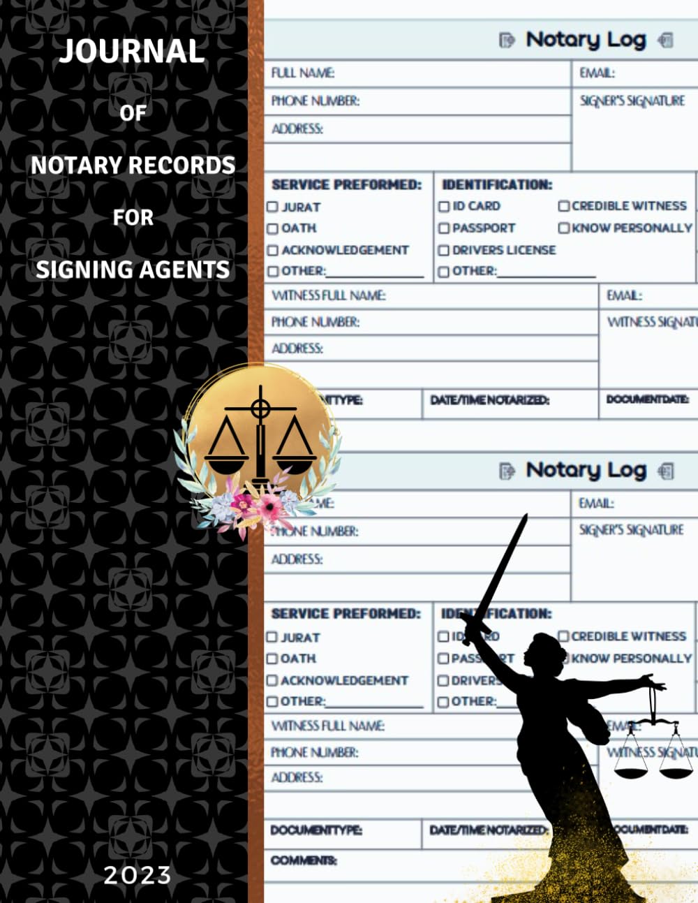 Journal Of Notary Records For Signing Agents 2023: Public Logbook with 230 entries, Official Log For Notarial Acts baixar livro de graça