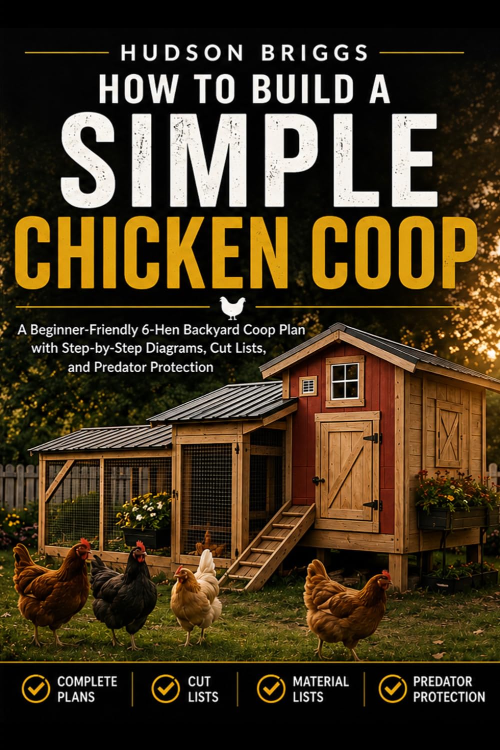 ler totalmente How to Build a Simple Chicken Coop: A Beginner-Friendly 6-Hen Backyard Coop Plan with Step-by-Step Diagrams, Cut Lists, and Predator Protection