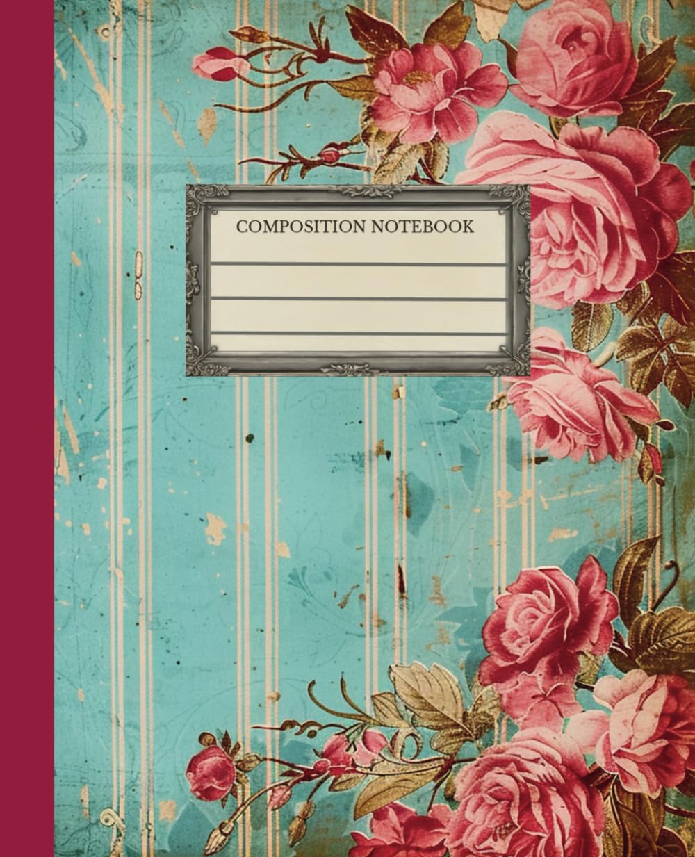 Vintage Floral Composition Notebook: Shabby Chic Roses College Ruled Lined Diary for Teens Students and Adults 110 Pages, 7.5" x 9.25" baixar livro de graça
