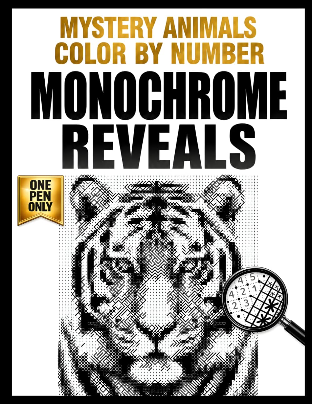 ler totalmente Mystery Animals Color By Number Monochrome: Black and White Pixel Reveals with One Pen Coloring Fun for Adults