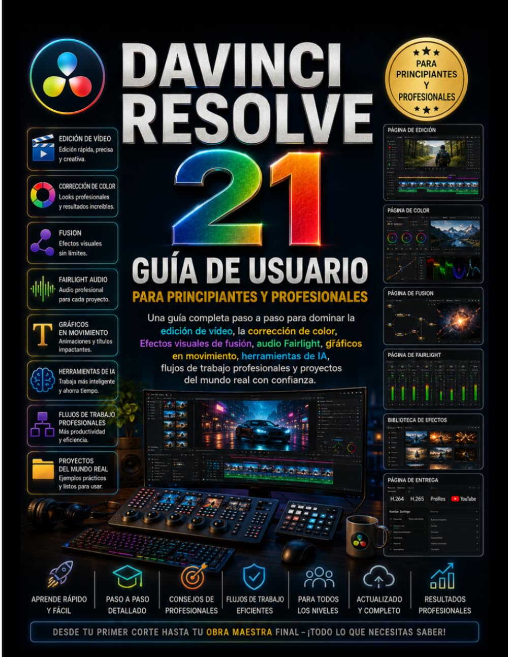 ler totalmente DAVINCI RESOLVE 21 GUÍA DE USUARIO PARA PRINCIPIANTES Y PROFESIONALES (Spanish Edition)
