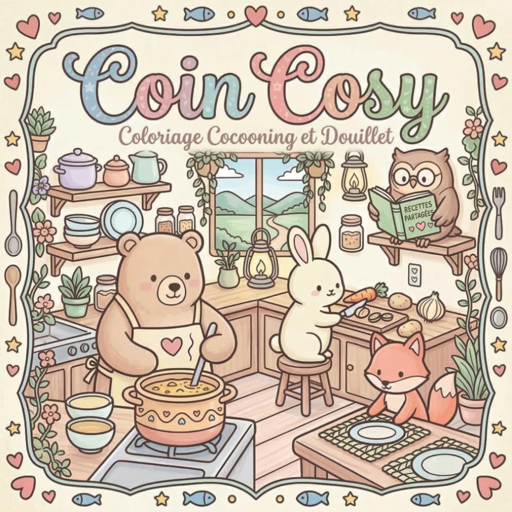 capítulo por capítulo baixar Coin Cosy: Livre de Coloriage Cocooning et Douillet pour Adultes et Adolescents - Animaux Super Mignons aux Designs Simples et Faciles pour se Détendre (French Edition)