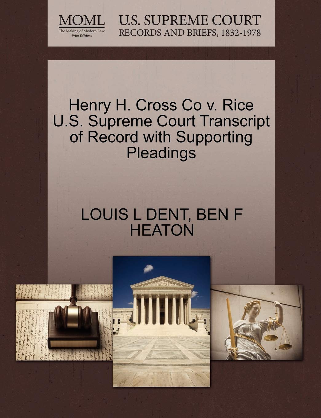 Henry H. Cross Co v. Rice U.S. Supreme Court Transcript of Record with Supporting Pleadings baixar livro de graça