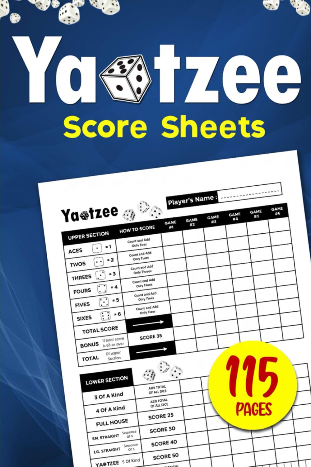ler totalmente Yatzee Score Pads: 720 Score Games For Scorekeeping - Large Print Yatzee Score Sheets 6x9 Inches