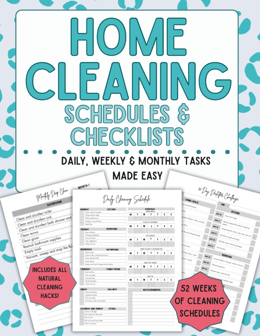 ler totalmente Home Cleaning Schedules and Checklists: Daily, Weekly & Monthly Tasks Made Easy- The Ultimate Home Cleaning Organizer