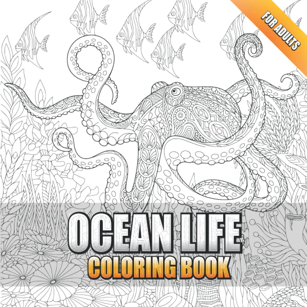 capítulo por capítulo baixar Ocean Life Coloring Book: Underwater Sea Life Coloring Book for Adults (Fish, Sharks, Seahorse, Turtle and more)