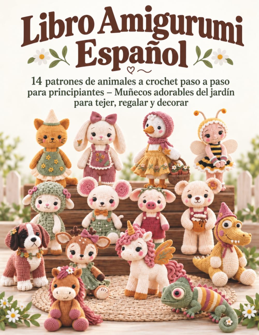 capítulo por capítulo baixar Libro Amigurumi Español: 14 patrones de animales a crochet paso a paso para principiantes – Muñecos adorables del jardín para tejer, regalar y decorar (Spanish Edition)