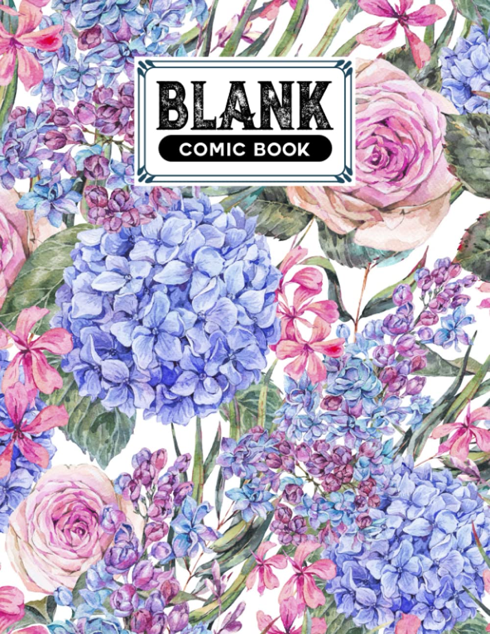 Blank Comic Book: Premium Watercolor Florals Cover Blank Comic Book, Create Your Own Story, Journal, Notebook, Sketchbook for Kids and Adults, 120 Pages - Size 8.5" x 11" Notebook by Wally Funke baixar livro de graça