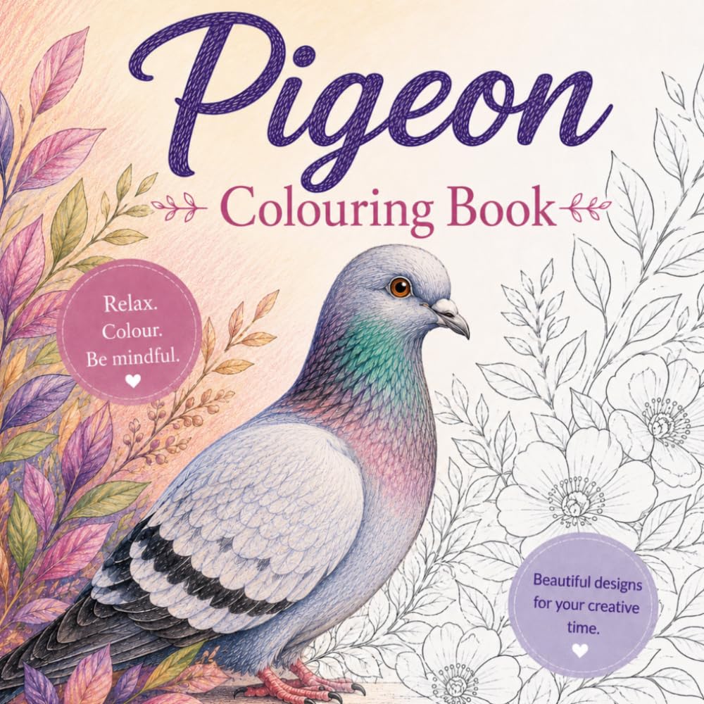 Pigeon Colouring Book: Peaceful Pigeon Worlds for Relaxation and Creativity baixar livro de graça