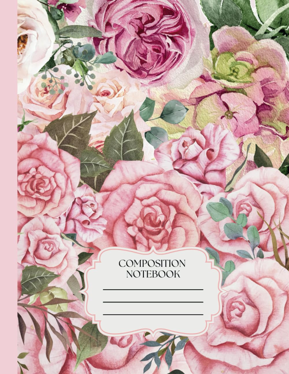Composition Notebook: College Ruled, Vintage Pink Roses Pattern For Home, School, Work, Numbered Pages baixar livro de graça