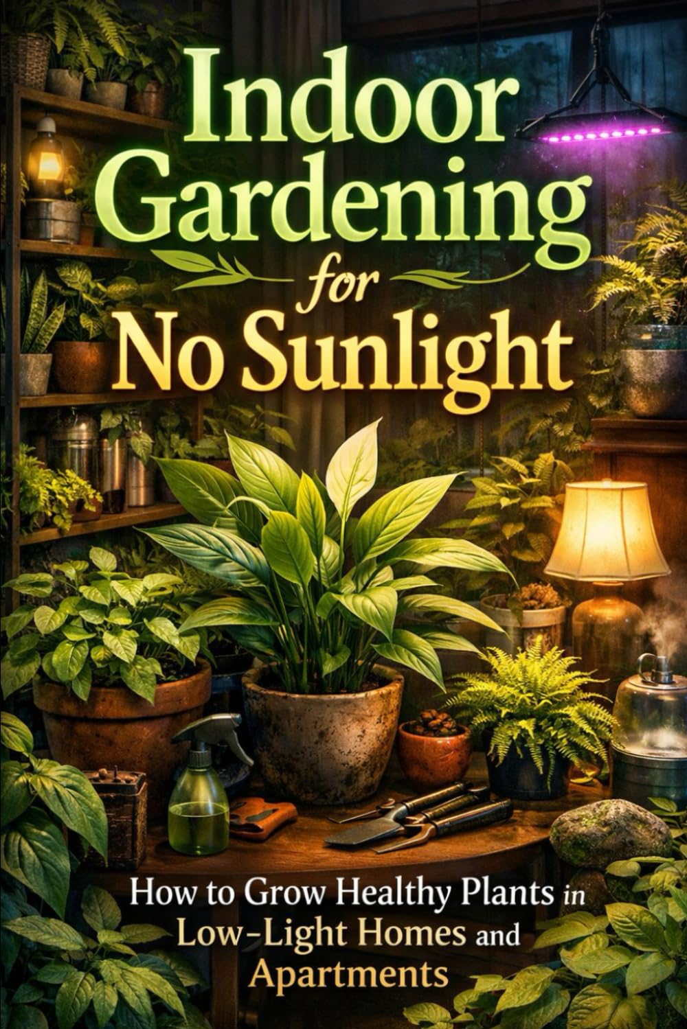 ler totalmente Indoor Gardening for No Sunlight: How to Grow Healthy Plants in Low-Light Homes and Apartments