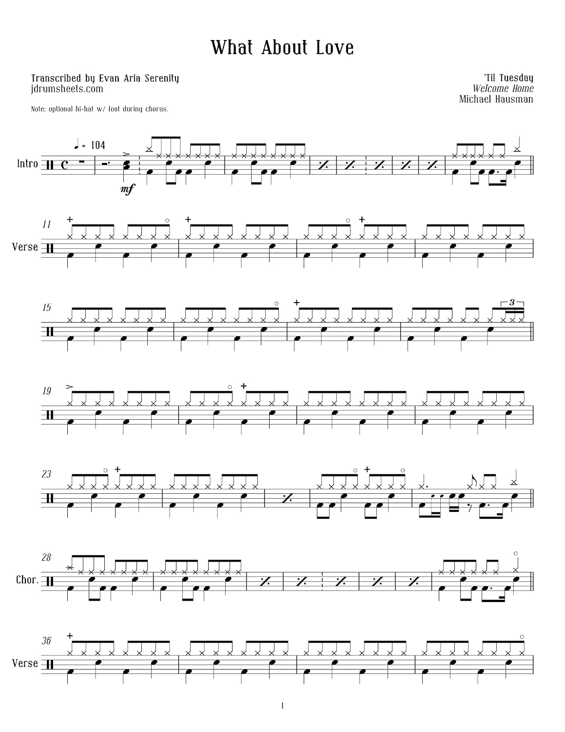 'Til Tuesday - What About Love: Drum Sheet Music (JDS: 'Til Tuesday Drum Sheet Music) (English Edition) baixar o livro de graça