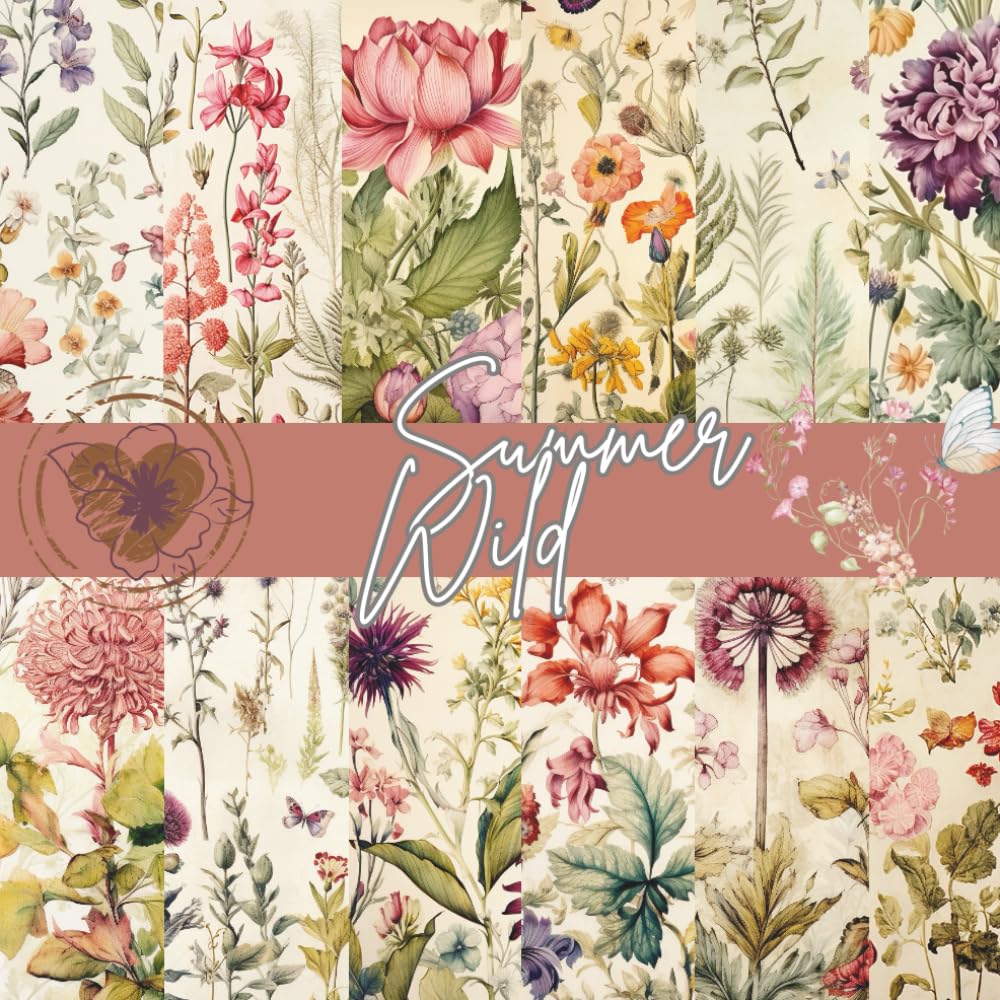 Sommer Wild: Wildflower Scrapbook Paper | 36 Double-Sided Sheets | 8.5" x 8.5" Decorative Craft paper Pad | for Journaling, Card Making and Origami Craft Projects baixar o livro de graça