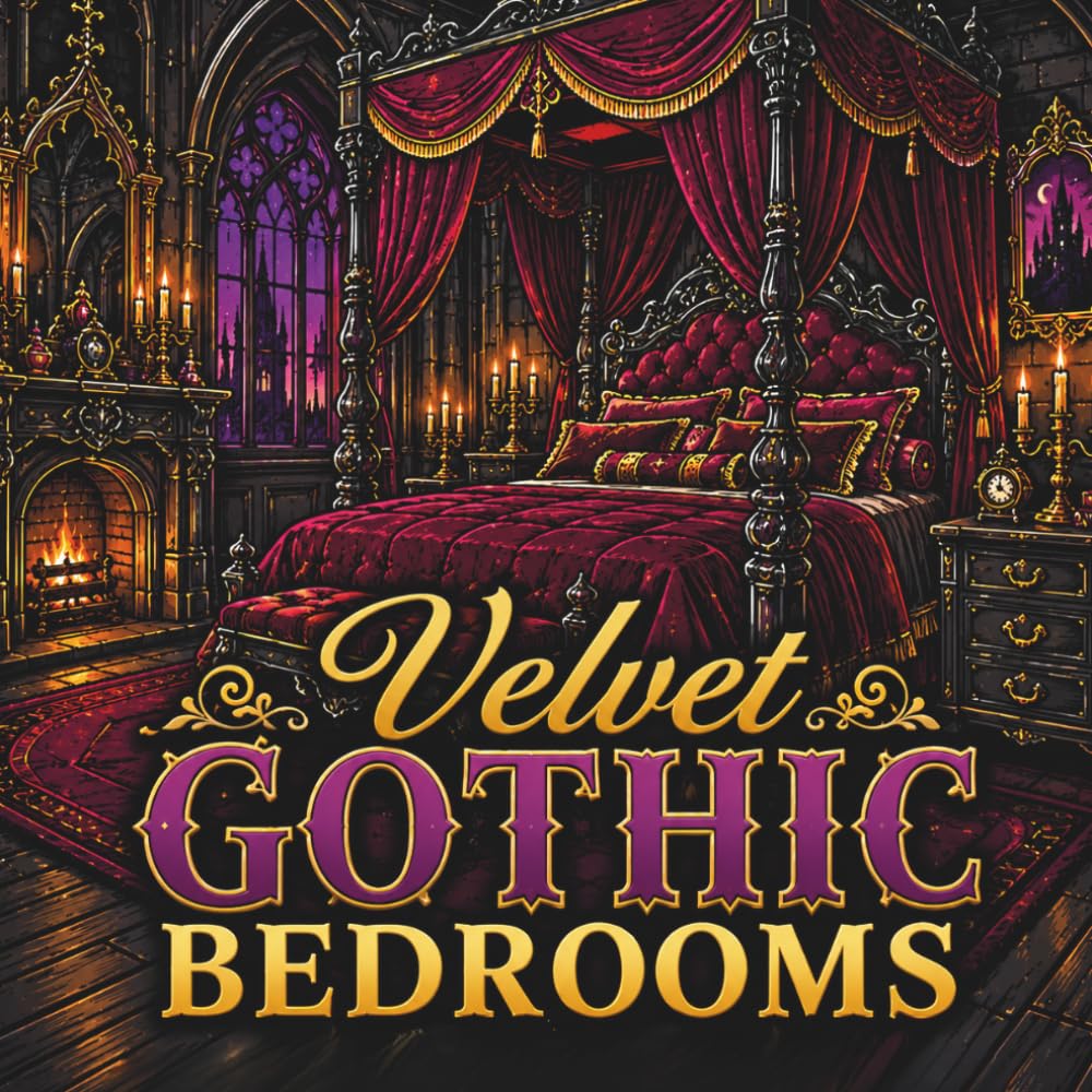 Velvet Gothic Bedrooms: 50+ Cozy Gothic Coloring Pages for Adults Featuring Ornate Canopy Beds, Candlelit Nightstands, Dark Academia Decor, Dramatic... Interiors (Velvet Gothic Escapes Series) baixar livro de graça