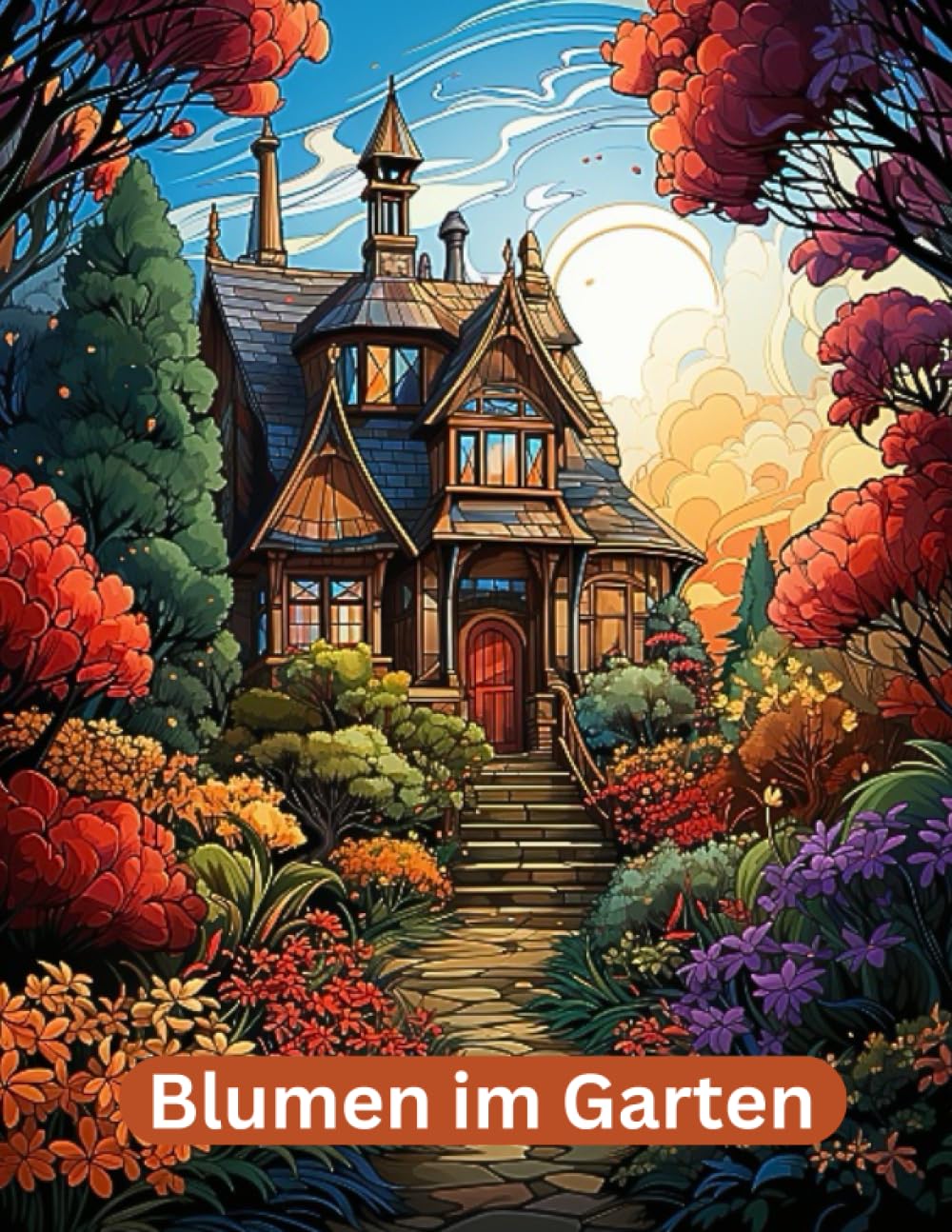 ler totalmente Blumen im Garten: Malbuch für Erwachsene mit 50 Wundeschönen Blumenillustration zum Stressabbau und zur Entspannung. (German Edition)