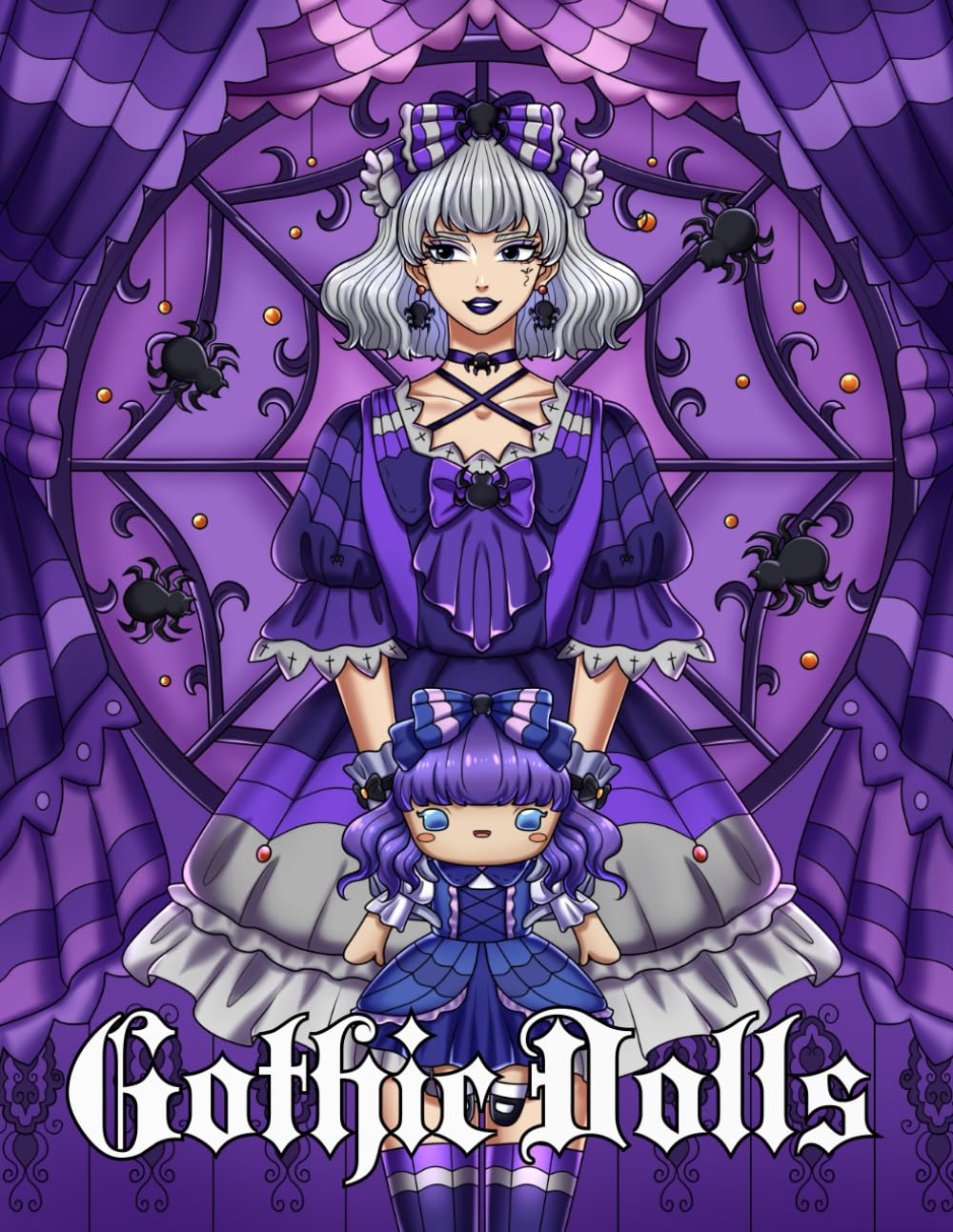 Gothic Dolls: A Coloring Book Featuring Adorable Goth Girls, Elegant Dresses and Gothic Themes for Adults, Women, Teens, and Kids for Relaxation and Stress-Relief baixar o livro de graça