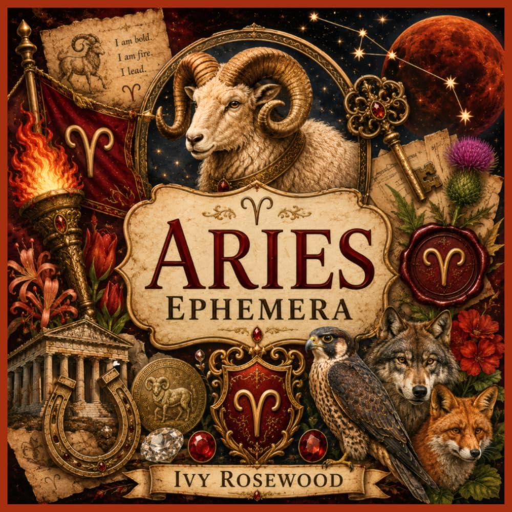 ler totalmente Aries Ephemera: 80+ Celestial Astrology Pieces Featuring the Ram, Zodiac Symbols, Constellations, Stars, and Mystical Designs for Journaling, Scrapbooking, Collage, and Paper Crafts