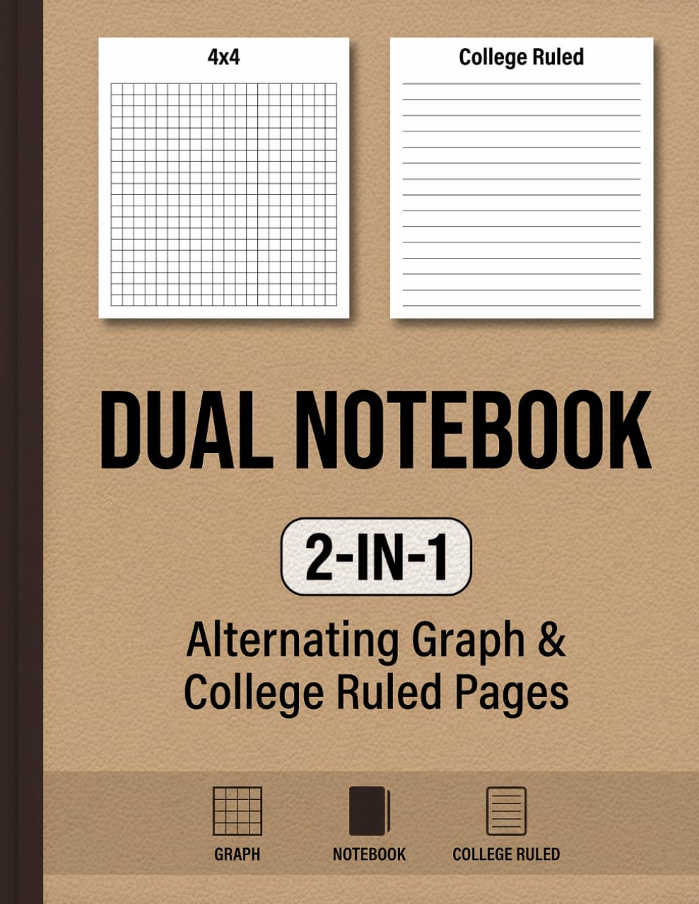 ler totalmente Dual Notebook 2-in-1 Alternating Graph & College Ruled Pages: Mixed Grid Composition Journal for Technical Projects and Creative Writing