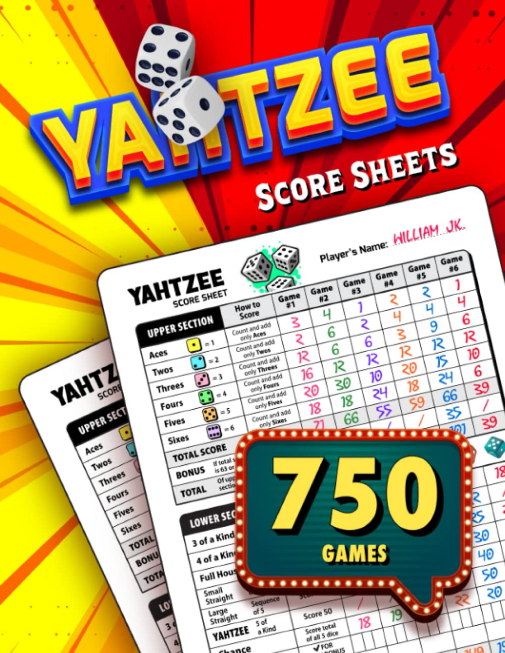 capítulo por capítulo baixar Yatzee Score Sheets: Large Print Yatzee Score Pads, Double Sided Non Perforated Scoring Book (A Great Dice Game Gift Idea)