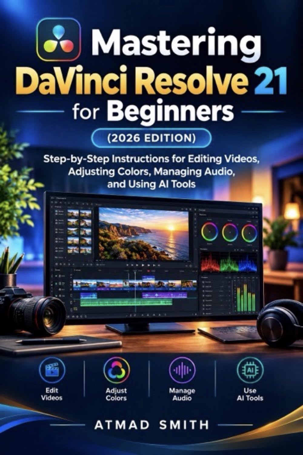 ler totalmente Mastering DaVinci Resolve 21 for Beginners (2026 Edition): Step-by-Step Instructions for Editing Videos, Adjusting Colors, Managing Audio, and Using AI Tools (English Edition)