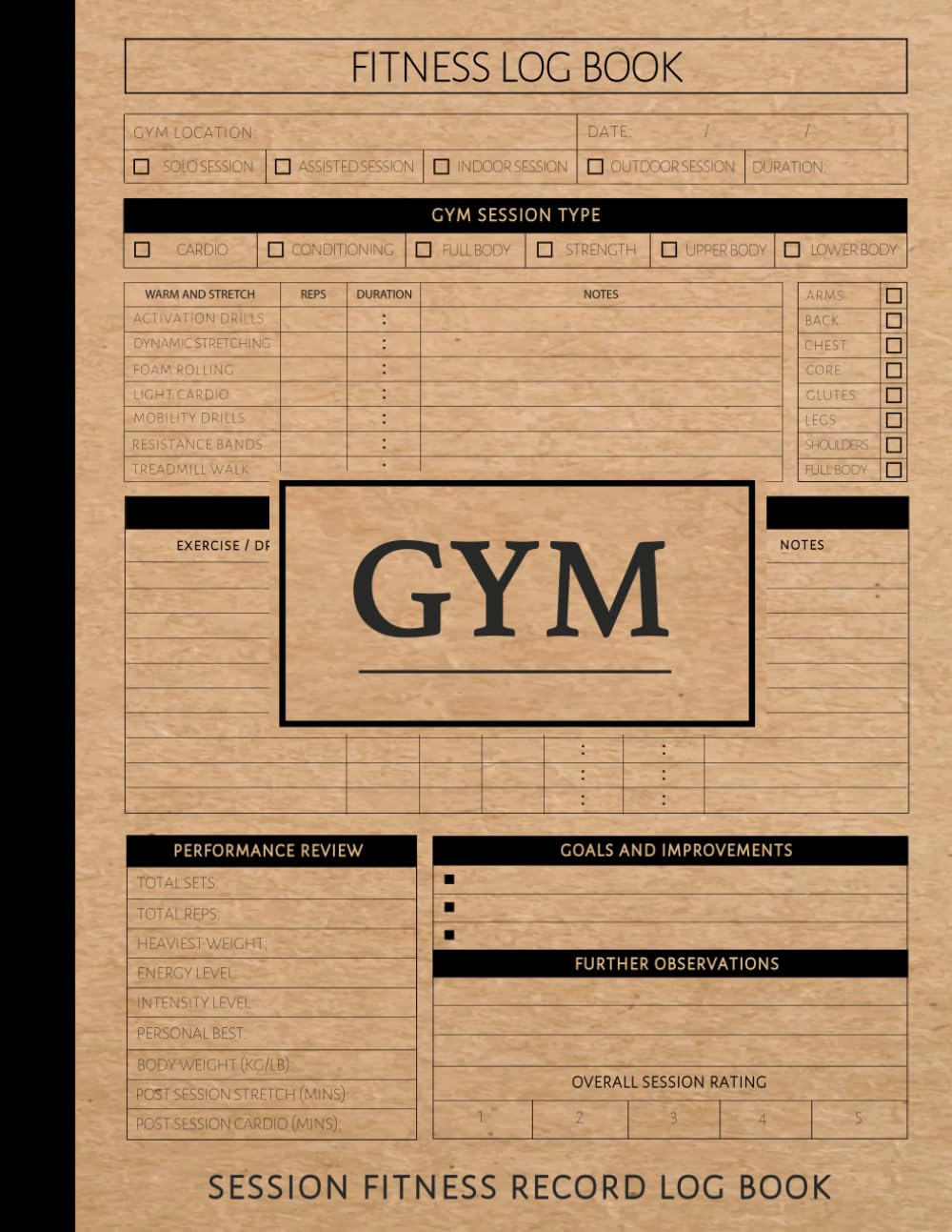 Gym Session Record Log Book: Exercise Journal. Track Your Progress. Ideal for Beginners, Personal Trainers and Fitness Enthusiasts baixar livro de graça