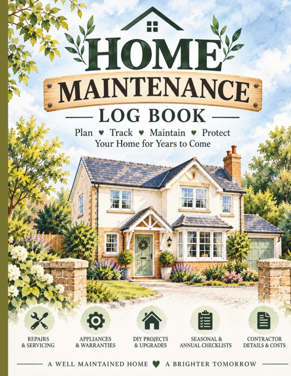Home Maintenance Log Book: Homeowner’s Organiser for Repairs, Servicing, Appliances, DIY Projects, Warranties and Seasonal Checklists