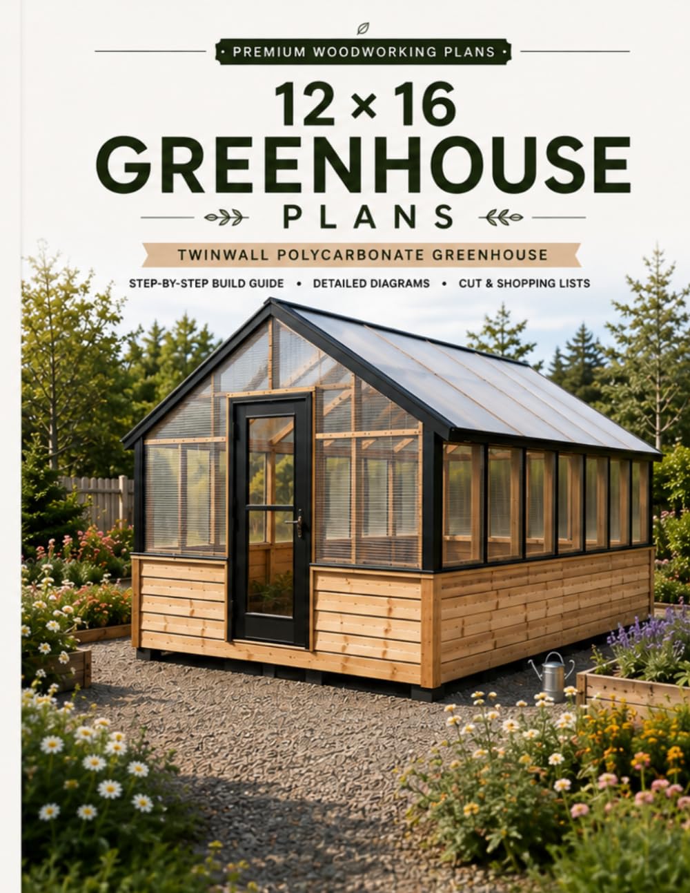 capítulo por capítulo baixar 12×16 Greenhouse Plans: Twinwall Polycarbonate Greenhouse – Step-by-Step DIY Woodworking Plans with Detailed Diagrams, Cut List and Shopping List