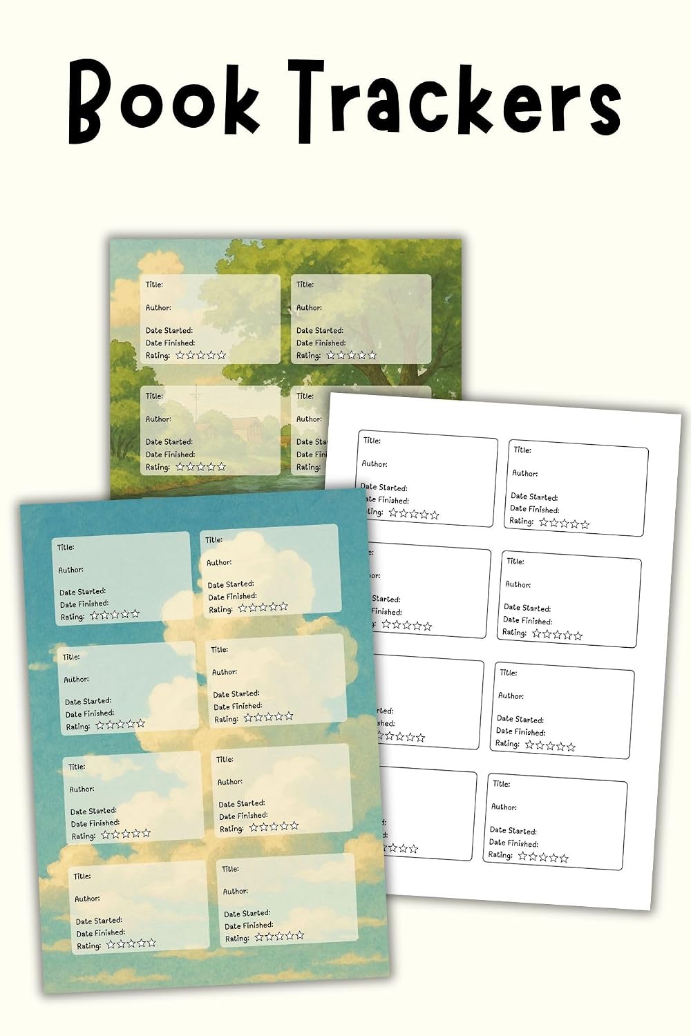 capítulo por capítulo baixar Printable Reading Tracker Set of Three: A4, A3, and 8.5x11" Cute and Refreshing Book Log Pages (Reading Trackers by Cornus Creative Products) (English Edition)